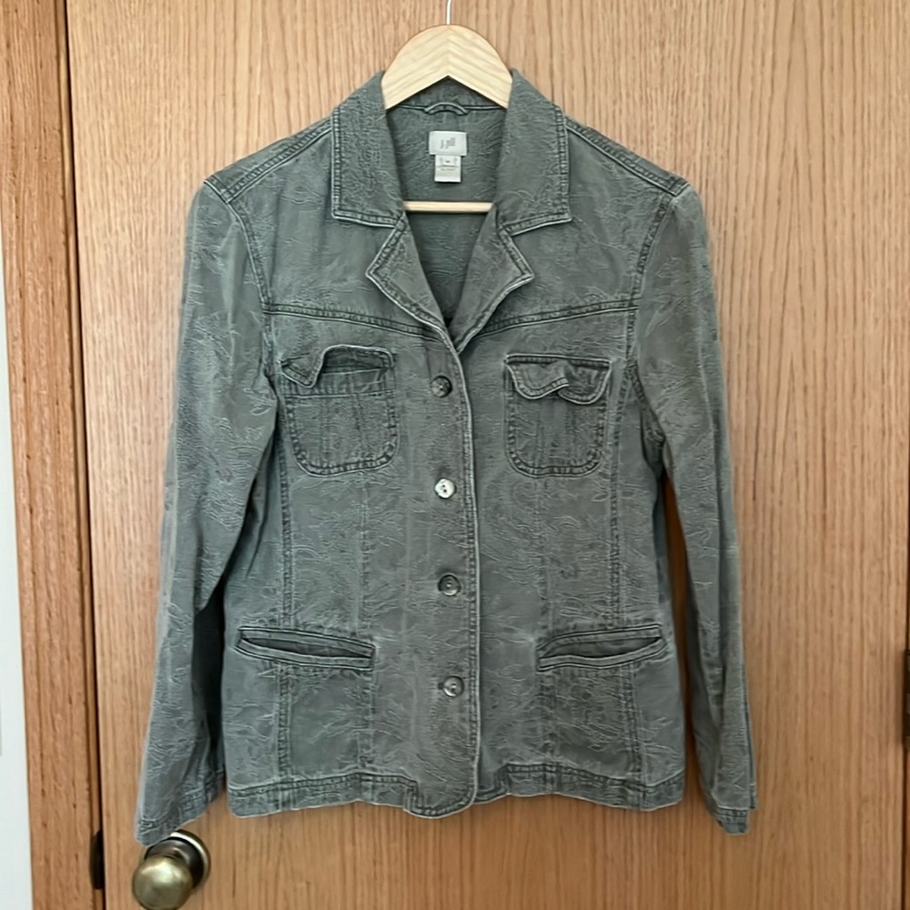 Never worn J. Jill 100% cotton jacquard blazer / jacket tapestry M medium